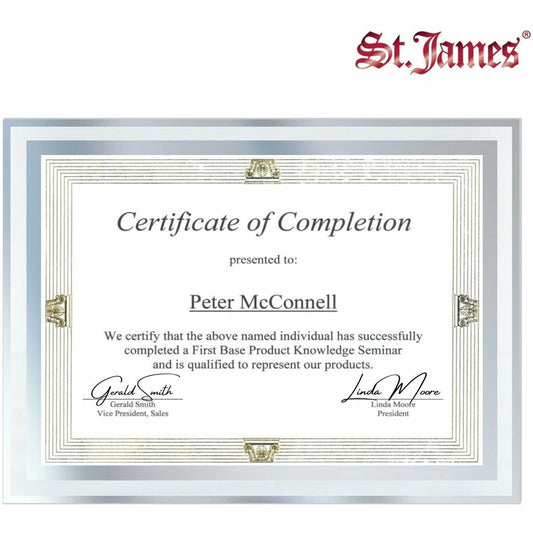 St. James&reg; Glass Frames for 8.5" x 11" Certificates, Diplomas & Documents, Clean Line Border, Silver Foil, Pack of 2