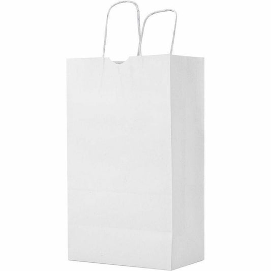 Inteplast Twisted Paper Handle Bags - White Color