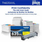 Brother TN635XXLY Original Super High Yield Laser Toner Cartridge - Yellow - 1 Each - TN635XXLY