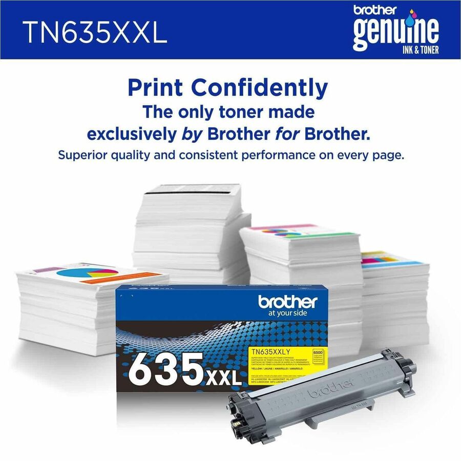 Brother TN635XXLY Original Super High Yield Laser Toner Cartridge - Yellow - 1 Each - TN635XXLY