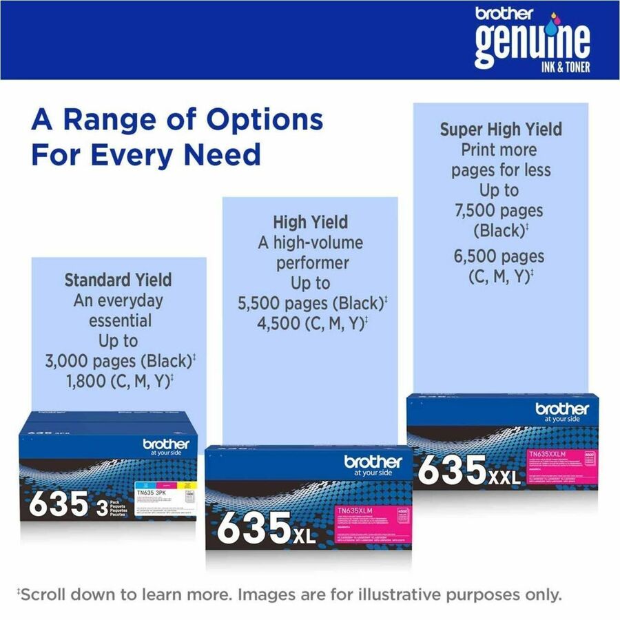 Brother TN635XXLY Original Super High Yield Laser Toner Cartridge - Yellow - 1 Each - TN635XXLY