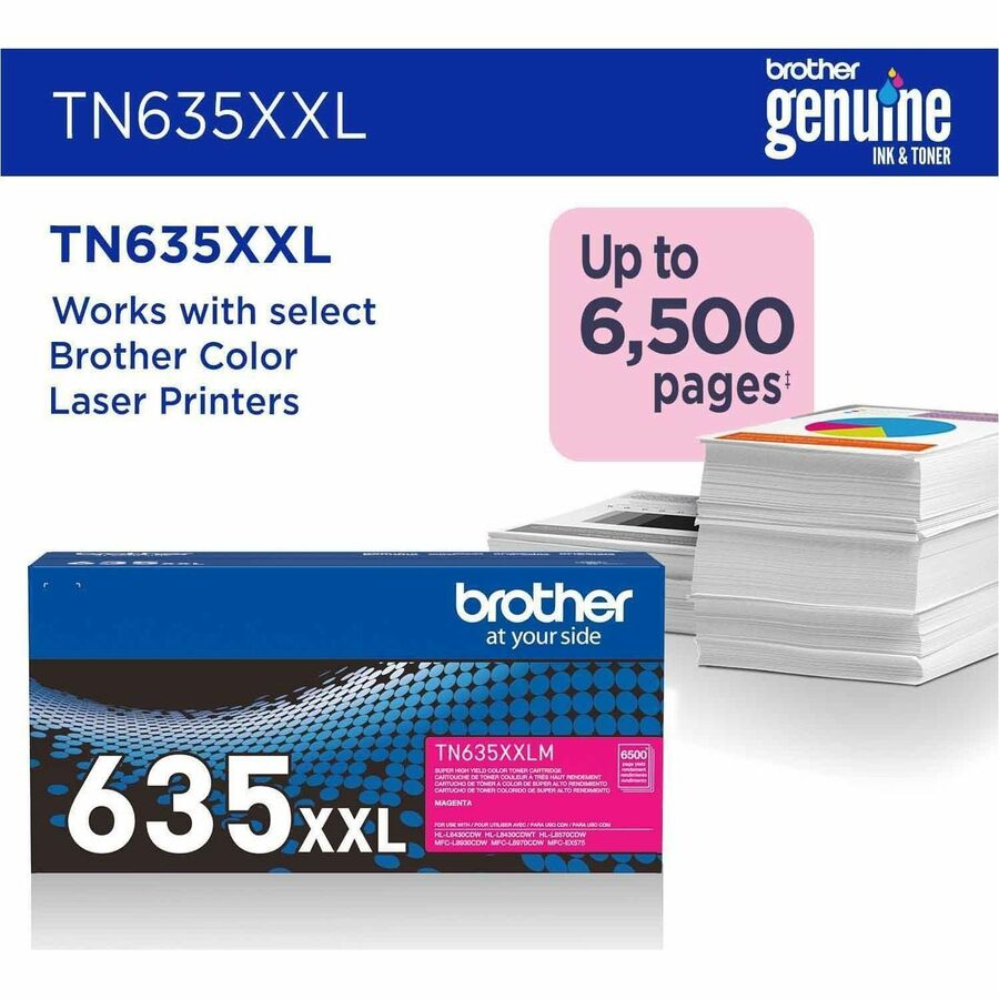 Brother Original Super High Yield Laser Toner Cartridge - Magenta - 1 Each - TN635XXLM