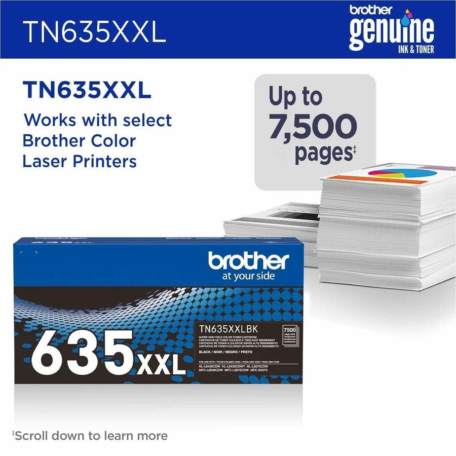 Brother Original Super High Yield Laser Toner Cartridge - Black - 1 Each - TN635XXLBK