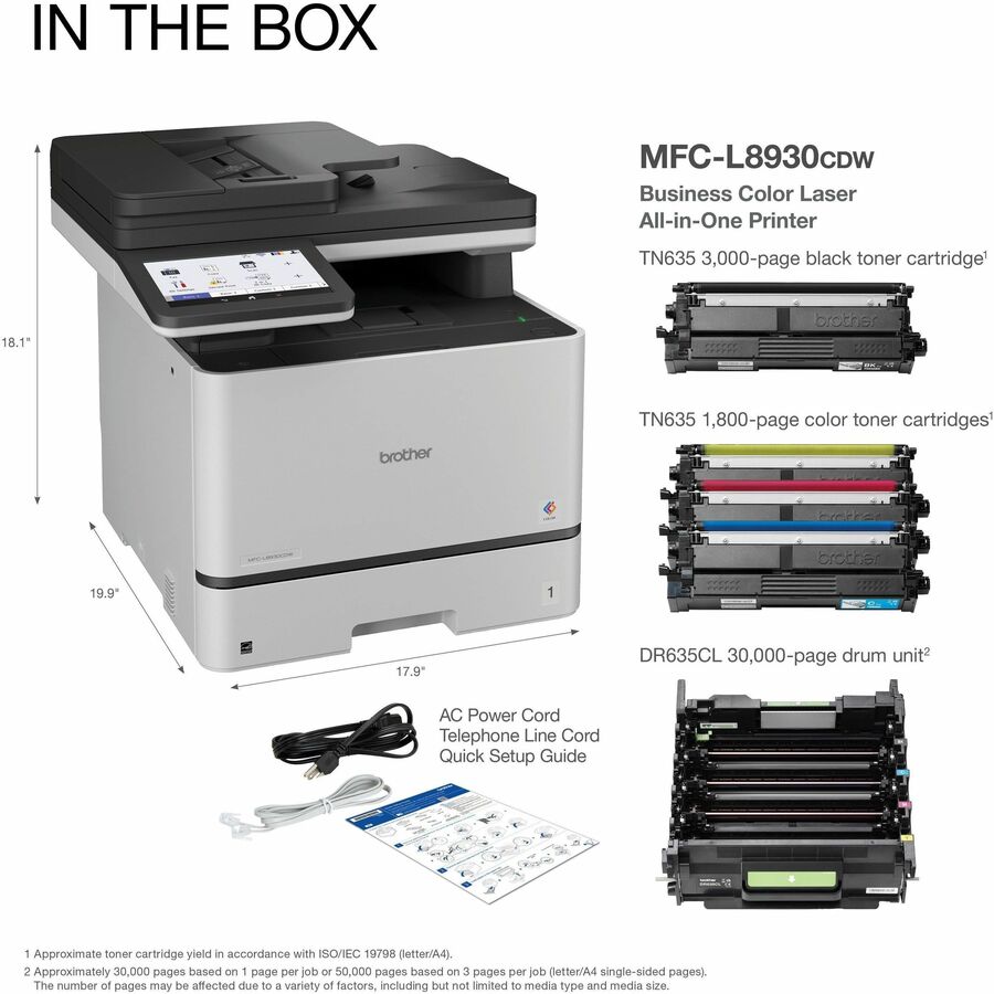 Brother MFC-L8930CDW Wired & Wireless Laser Multifunction Printer - Color - Black, White - MFCL8930CDW