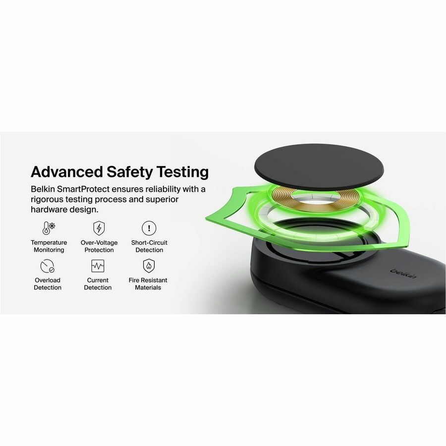 Belkin 25W 2-in-1 Wireless Foldable Magnetic Qi2 Charging Pad for Smartphones & Airpods - USB-C Port - Black - WIZ039ttBK