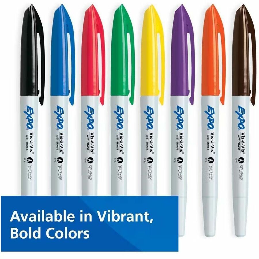 Expo Low Odor Wet Erase Markers, Fine Point - 16001-NVXC
