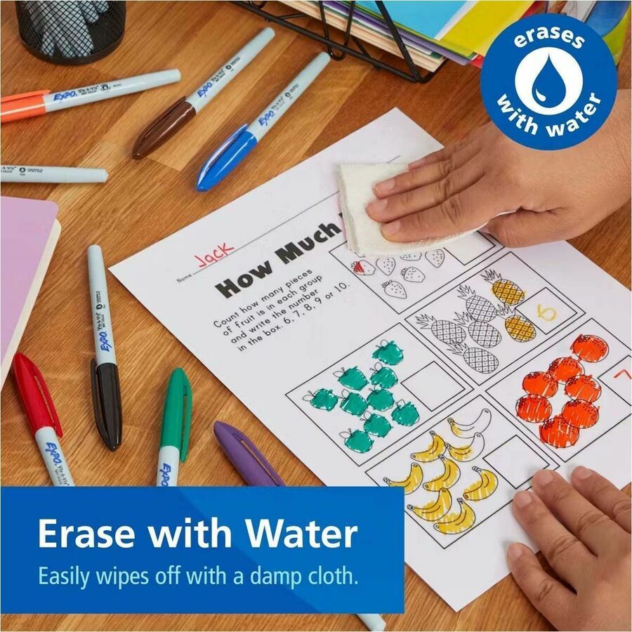 Expo Low Odor Wet Erase Markers, Fine Point - 16001-NVXC