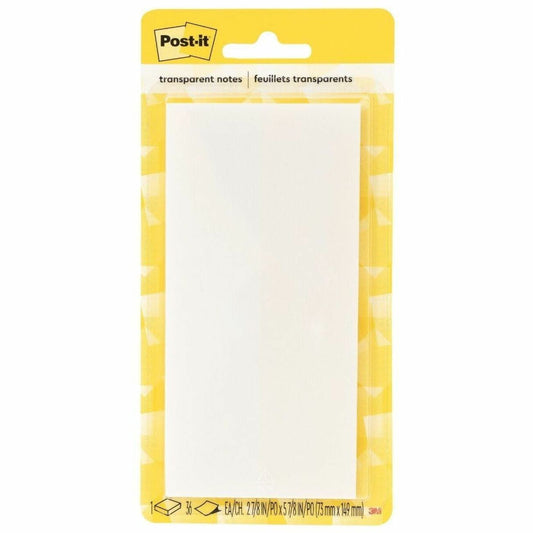 Post-it&reg; Transparent Notes 3x6 Clear
