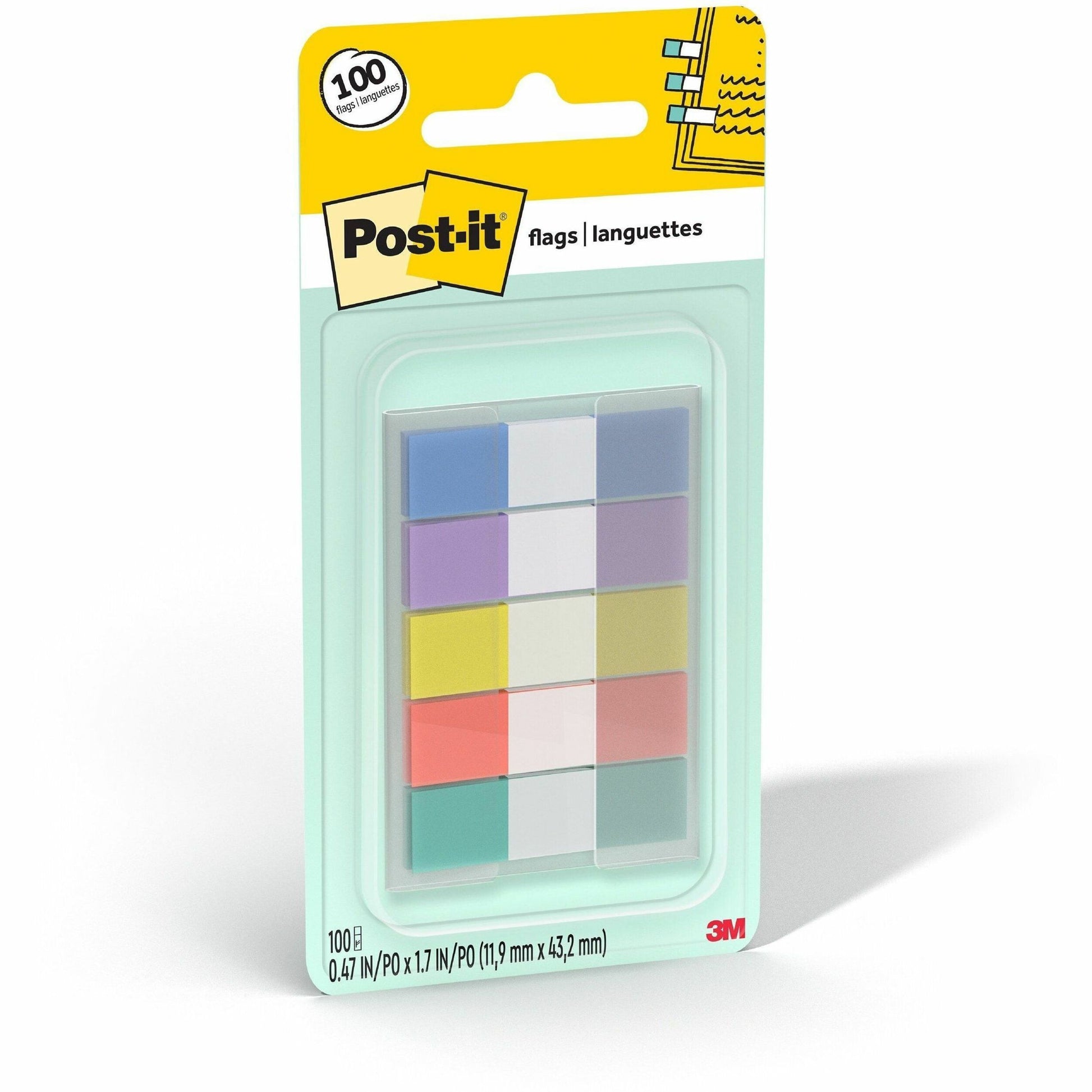 Post-it 0.47"x1.7" 100Flags/PK