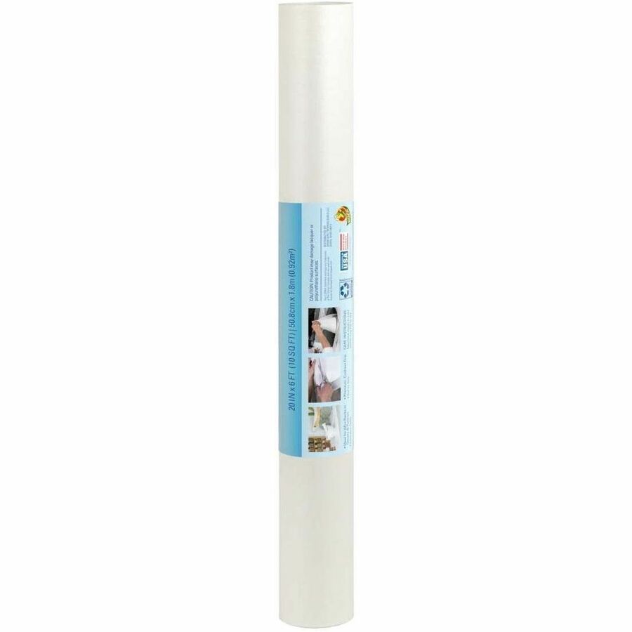 Duck Solid Grip Shelf Liner with Clorox - White, 20 in. x 6 ft. - 288176