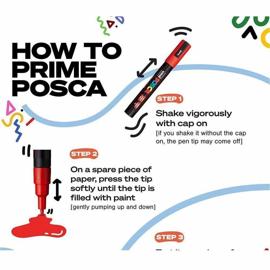 uni&reg; POSCA PC-5BR, Water-Based Paint Brush Tip Markers (16 Pack) - 311902000