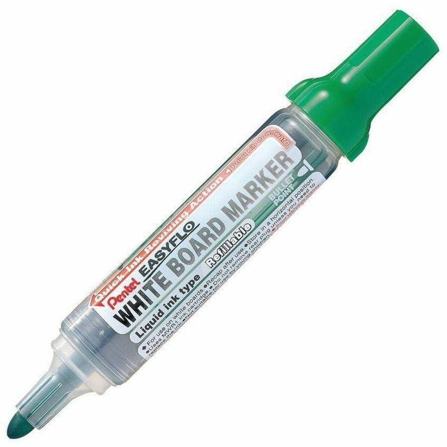 Pentel Easyflo White Board Marker with Board Eraser Set - Bullet Point (6.0mm) - MW50MPC4BXM