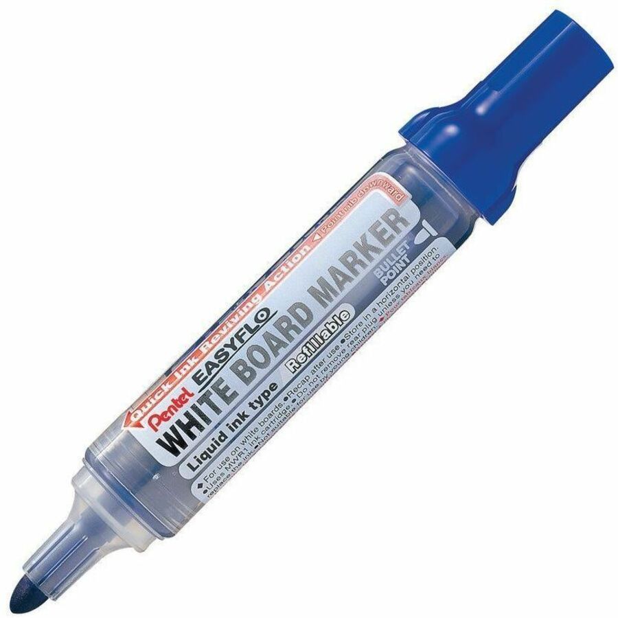 Pentel Easyflo White Board Marker with Board Eraser Set - Bullet Point (6.0mm) - MW50MPC4BXM
