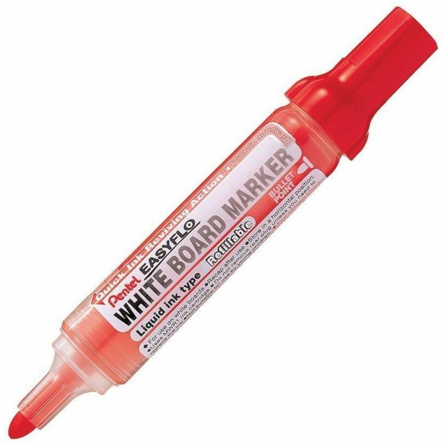 Pentel Easyflo White Board Marker with Board Eraser Set - Bullet Point (6.0mm) - MW50MPC4BXM