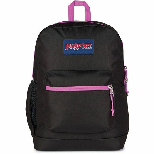 Jansport Cross Town Plus Carrying Case (Backpack) for 15" Notebook - Black, Fuchsia