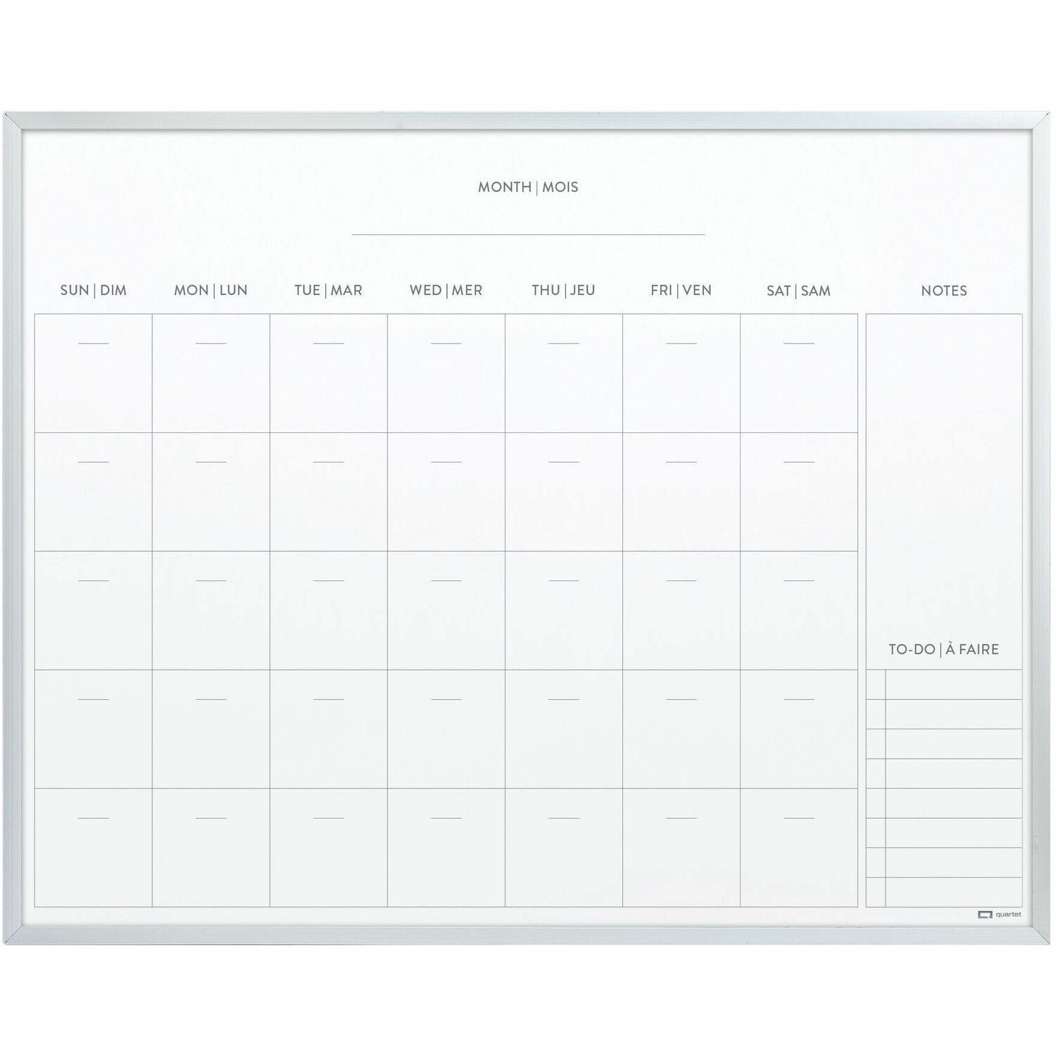Quartet 20" x 16" Aluminum Frame Dry Erase Calendar