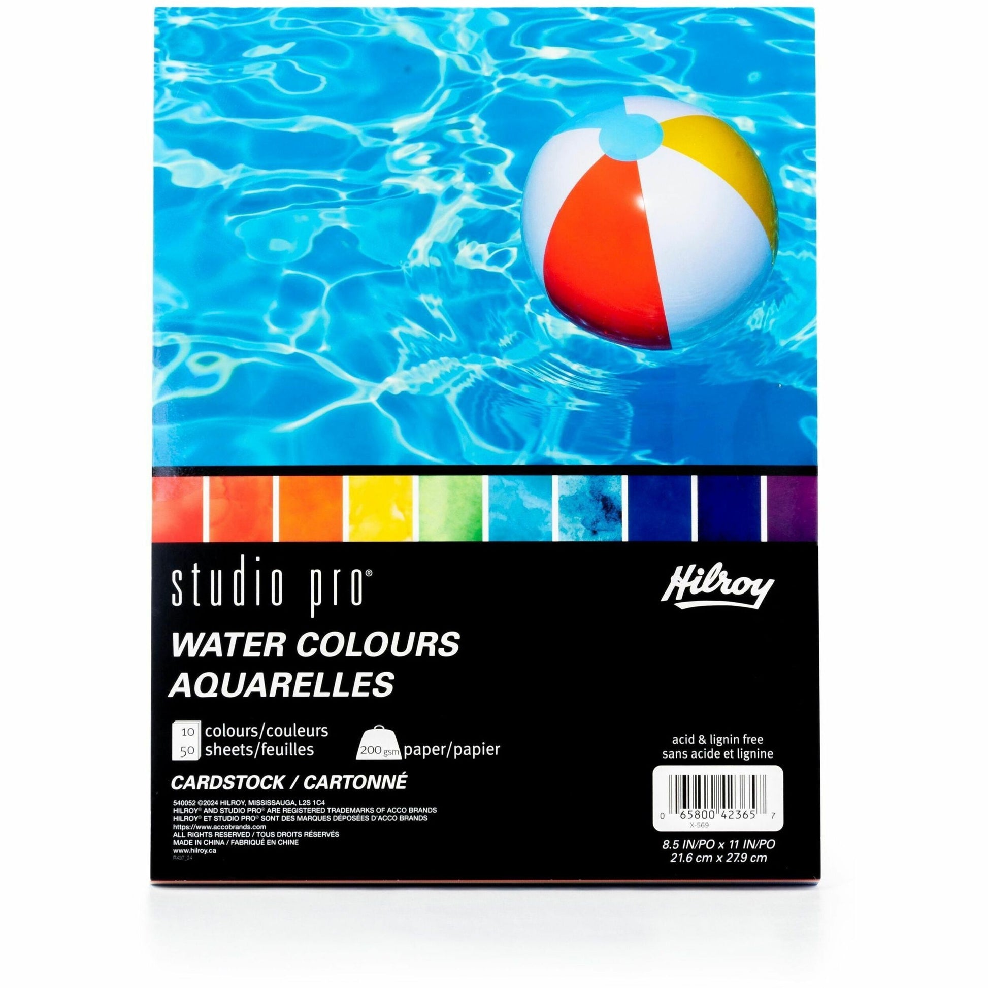 Hilroy Studio Pro Water Colours Cardstock 8.5x11 50ct