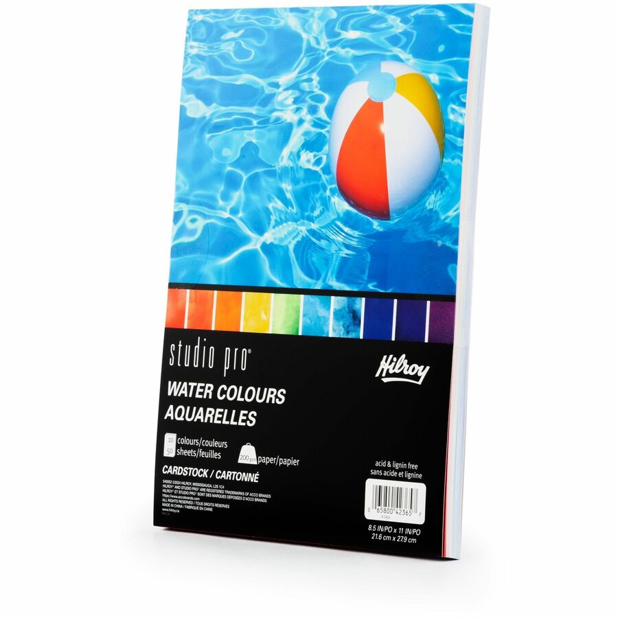 Hilroy Studio Pro Water Colours Cardstock 8.5x11 50ct - 540052