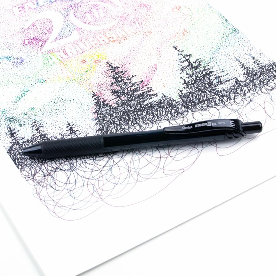 Pentel EnerGel-X Retractable Gel Roller, (1.0mm) Metal Tip, Black Ink - BL110-A-NVXC