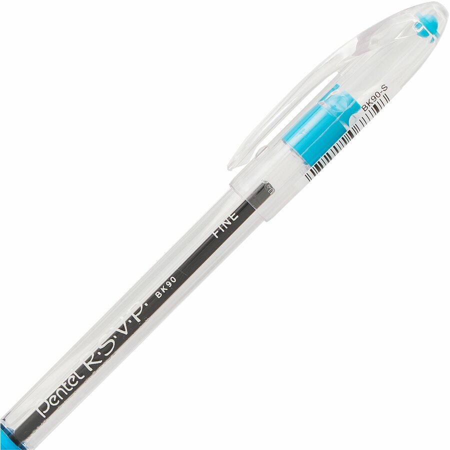 Pentel R.S.V.P. Ballpoint Pen, (0.7mm), Sky Blue Ink - BK90-S-NVXC