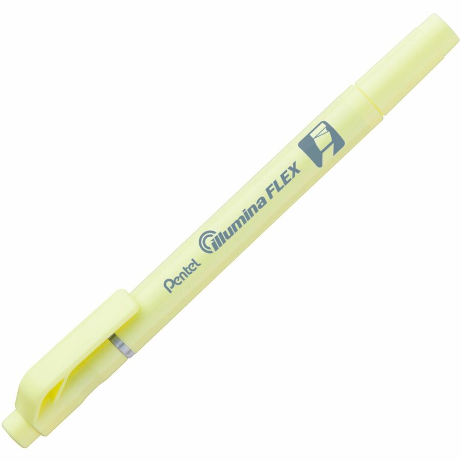Pentel Illumina Flex Dual Tip Highlighters Pastel Yellow 10/box - SLW11P-G-NVXC