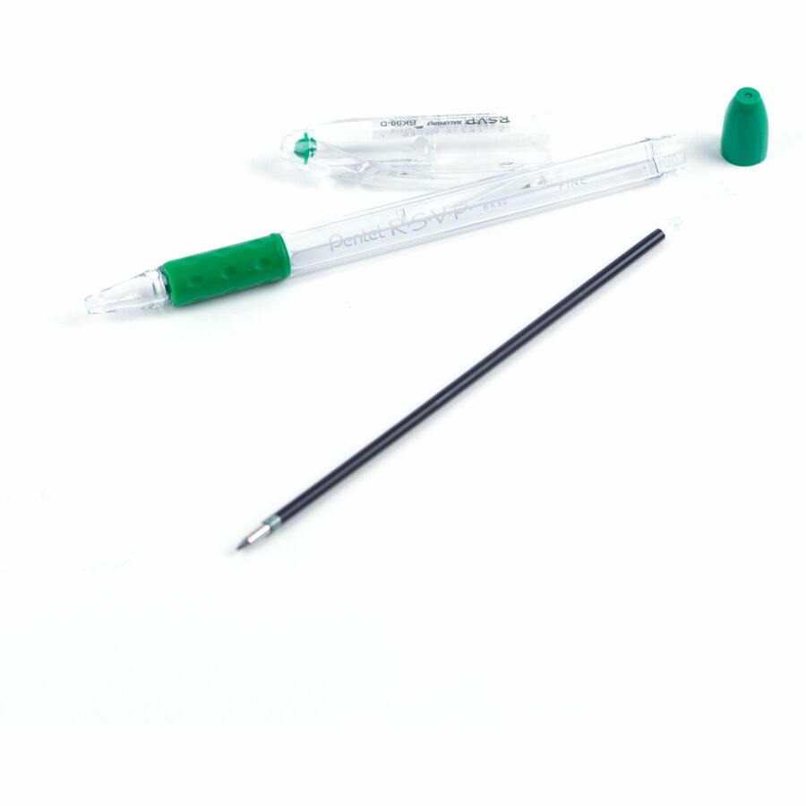 Pentel R.S.V.P. Ballpoint Pen, (0.7mm), Green Ink - BK90-D-NVXC