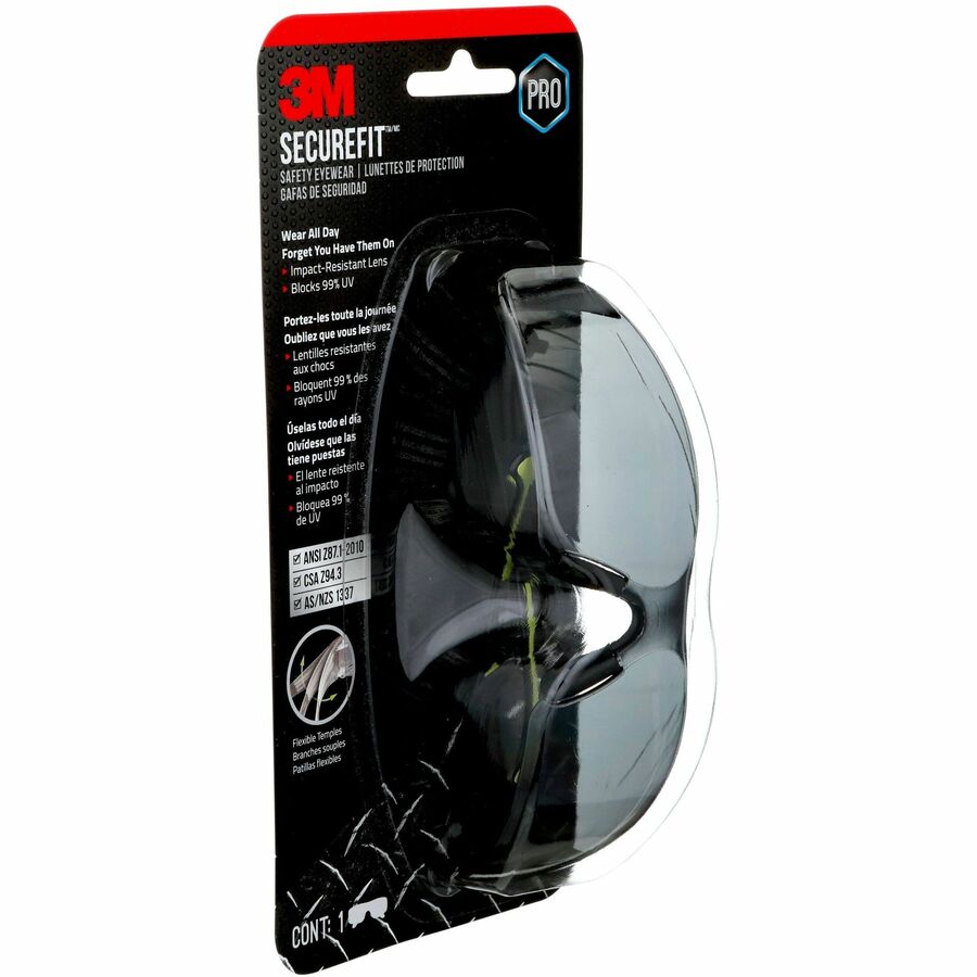 3M SecureFit 400 Safety Eyewear, Gray, Anti-Fog - SF400G-WV-6-PS