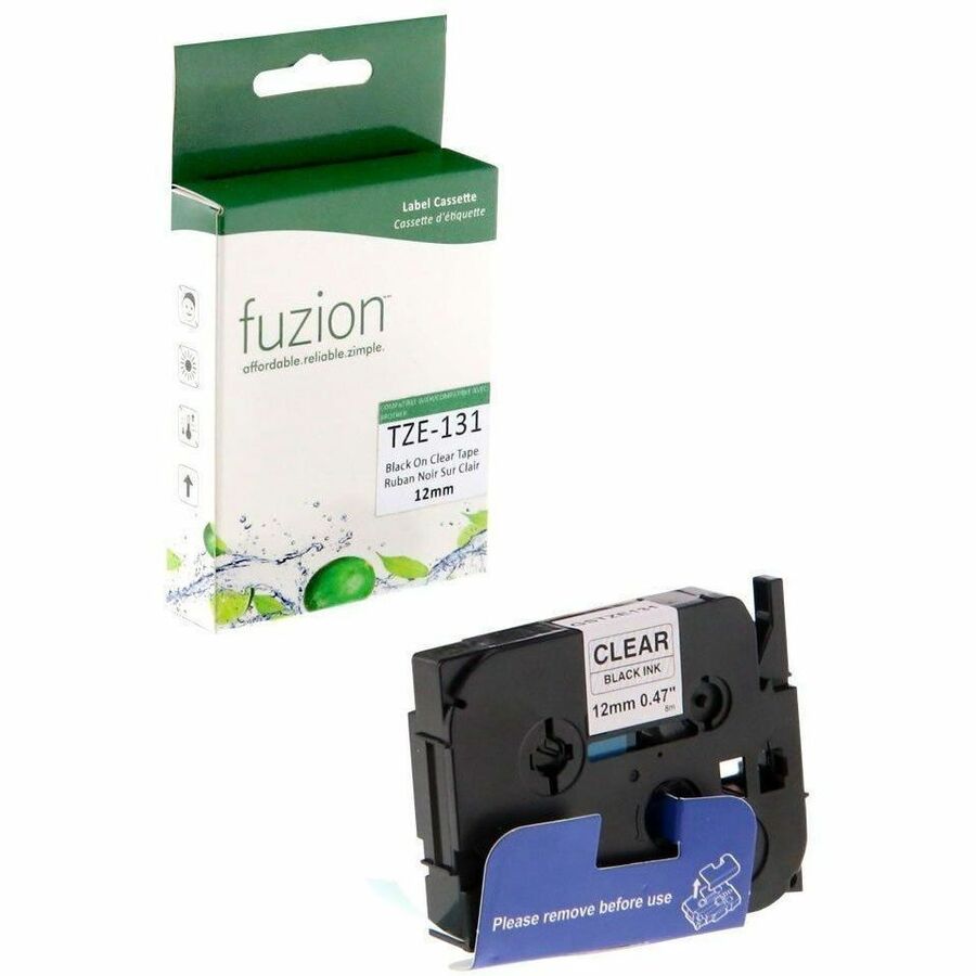 fuzion Compatible Tape Brother TZE-131 12mm - Black on Clear