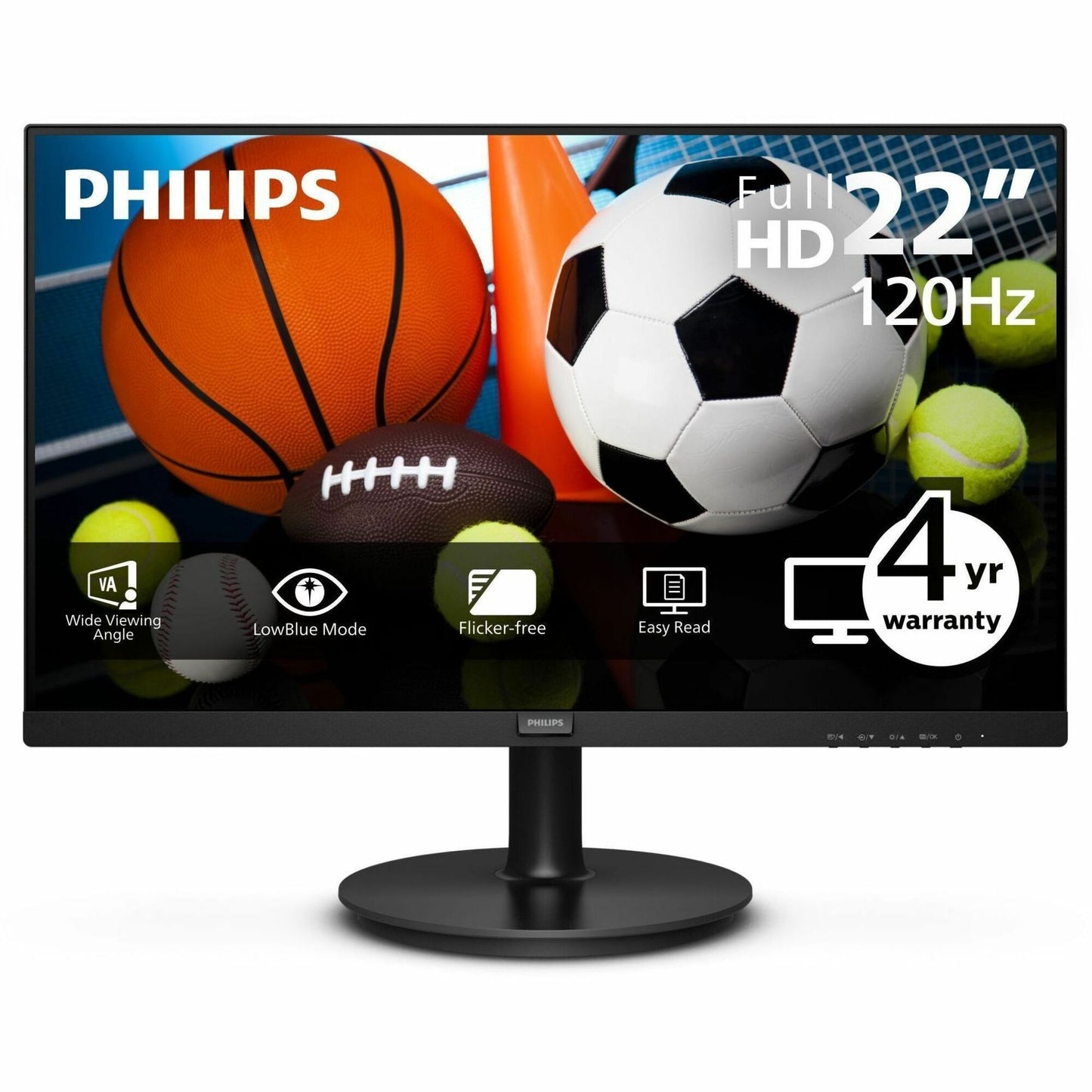 Philips V-line 221V8LB3S 22" Class Full HD LED Monitor - 16:9 - Black