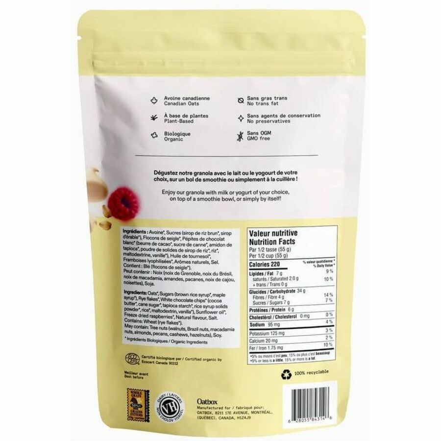 Oatbox White Chocolate & Raspberry Granola (300g) - GRN0001.0300.008