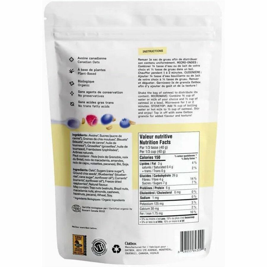 Oatbox Mixed Berry Oatmeal (300g) - OTM0169.0300.008