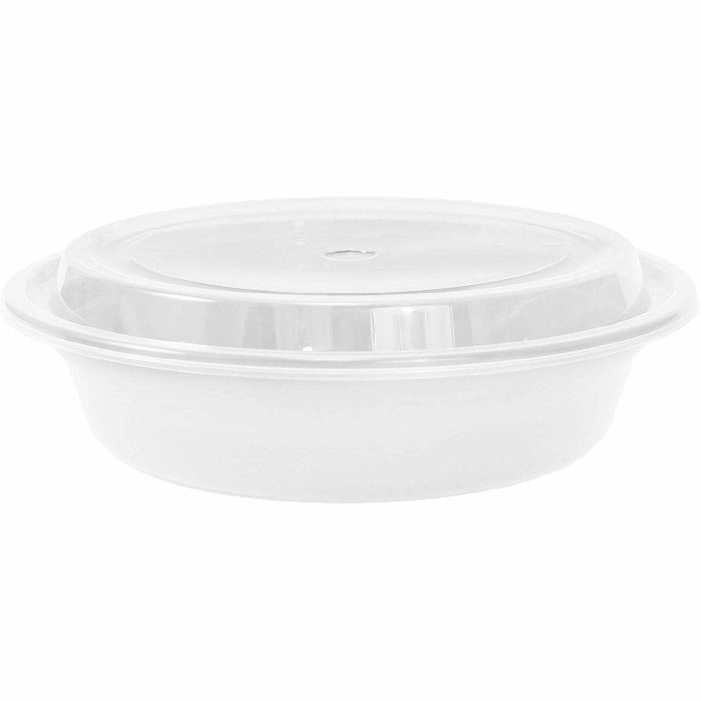 Chef Elite Plastic Containers with Lids - 48oz - Round - White