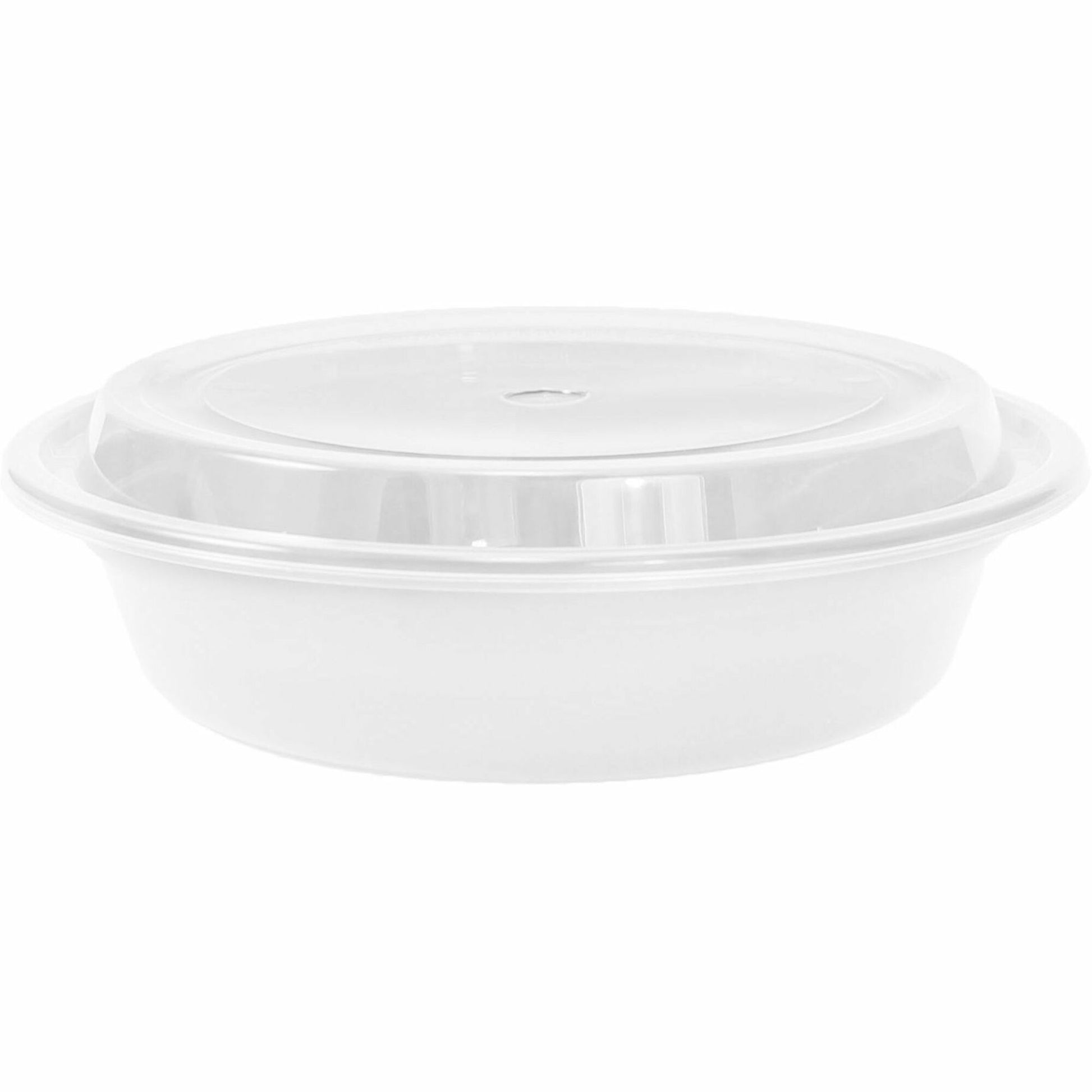 Chef Elite Plastic Containers with Lids - 48oz - Round - White