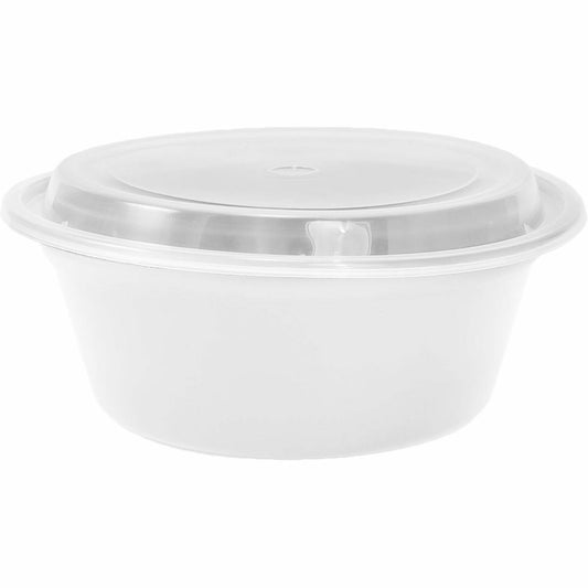 Chef Elite Plastic Containers with Lids - 32oz - Round - White