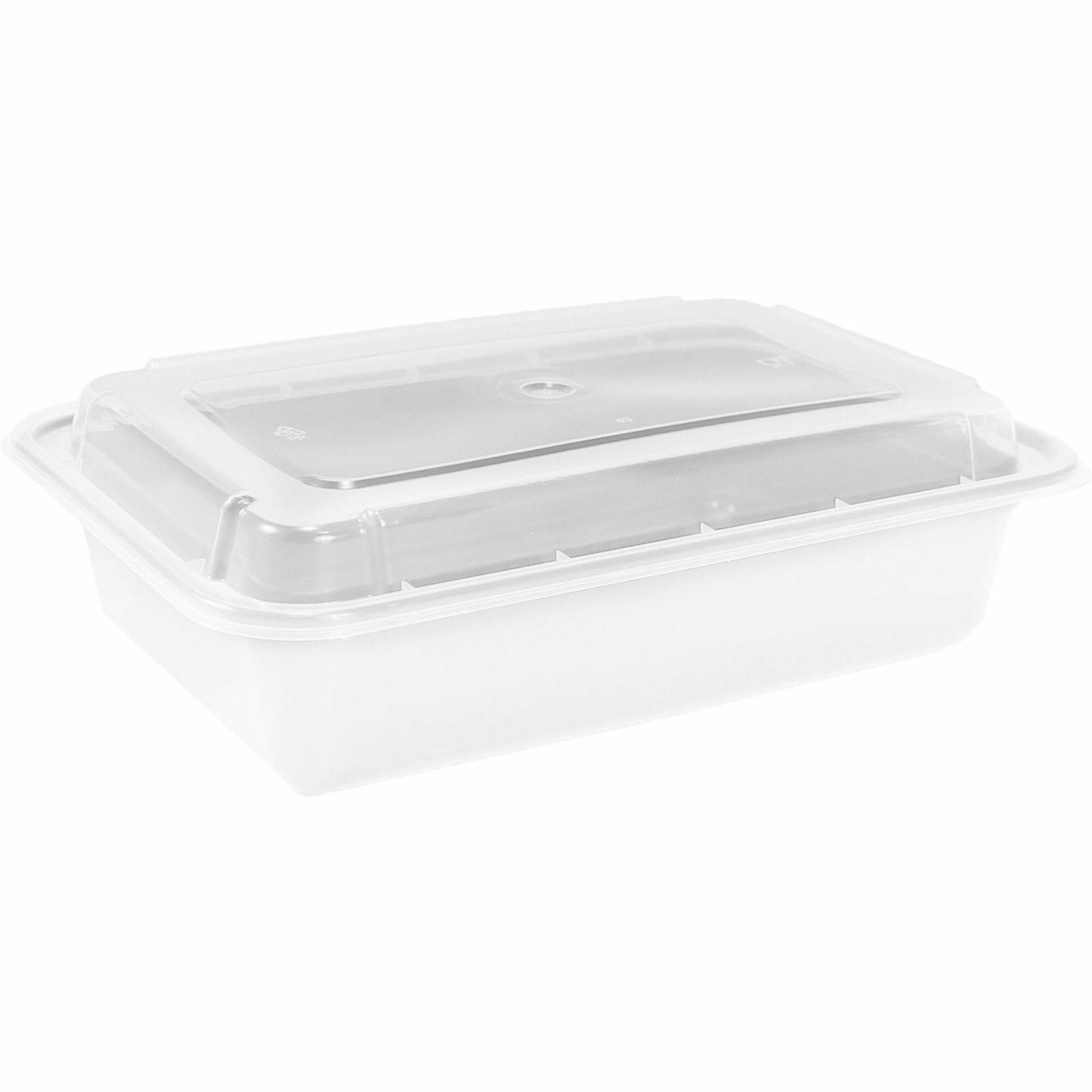 Chef Elite Plastic Containers with Lids - 38oz - Rectangular - White