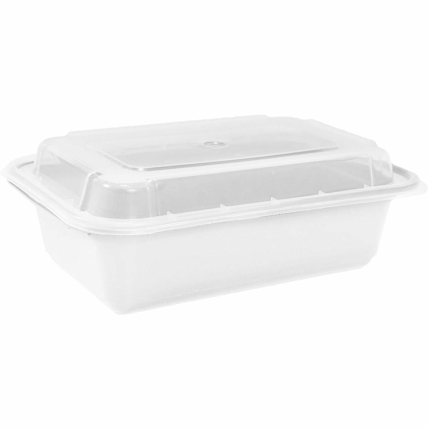 Chef Elite Plastic Containers with Lids - 24oz - Rectangular - White