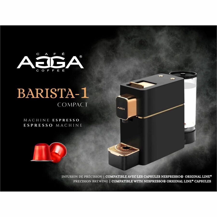 AGGA Coffee BARISTA-1 Compact Espresso Machine | Black - BAR20000000