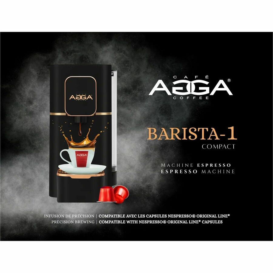 AGGA Coffee BARISTA-1 Compact Espresso Machine | Black - BAR20000000