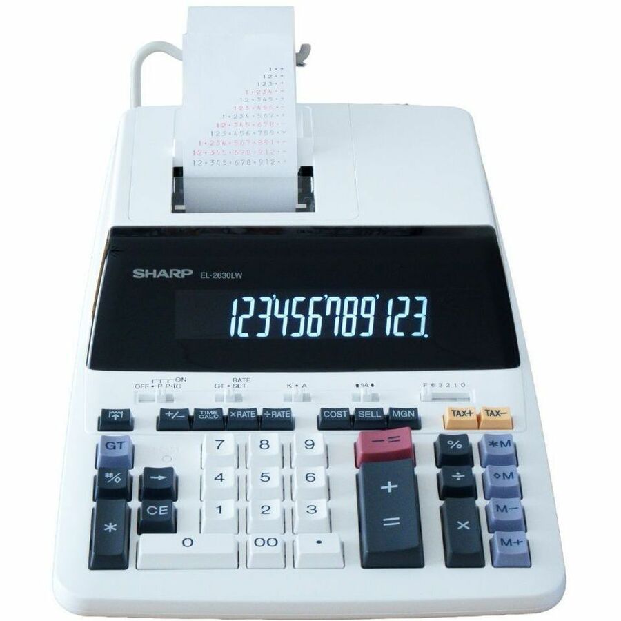Sharp 12 Digit Commercial Printing Calculator - EL2630LW