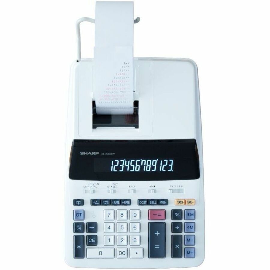 Sharp 12 Digit Commercial Printing Calculator - EL2630LW