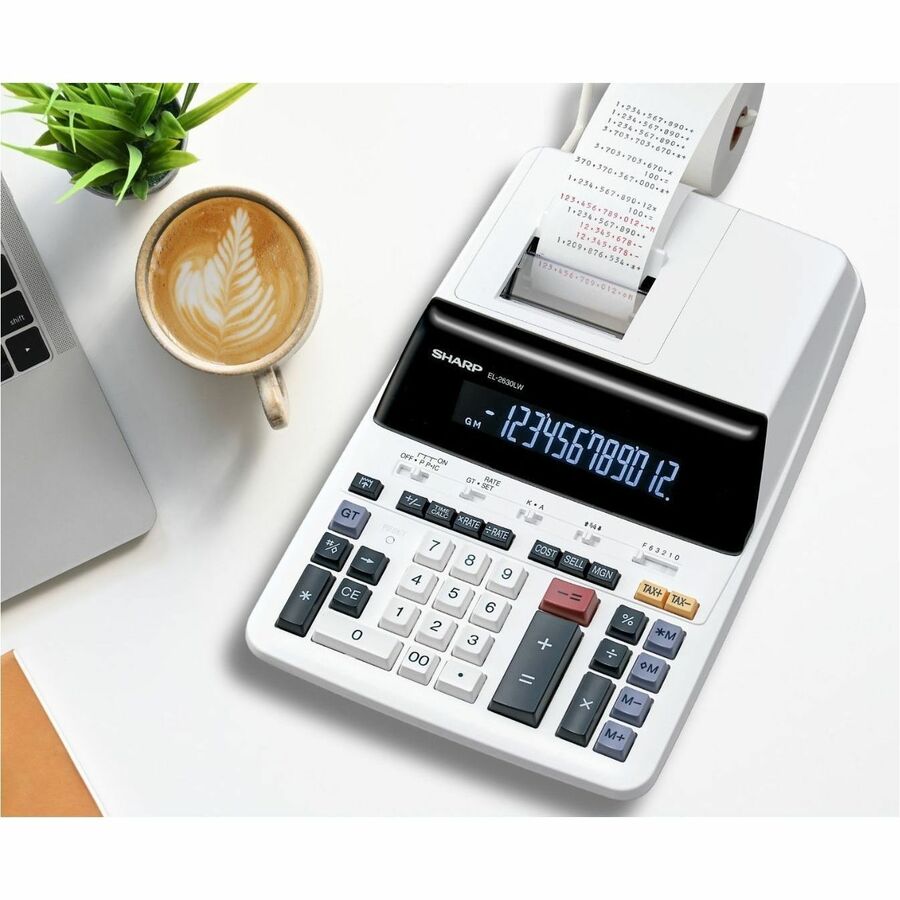 Sharp 12 Digit Commercial Printing Calculator - EL2630LW