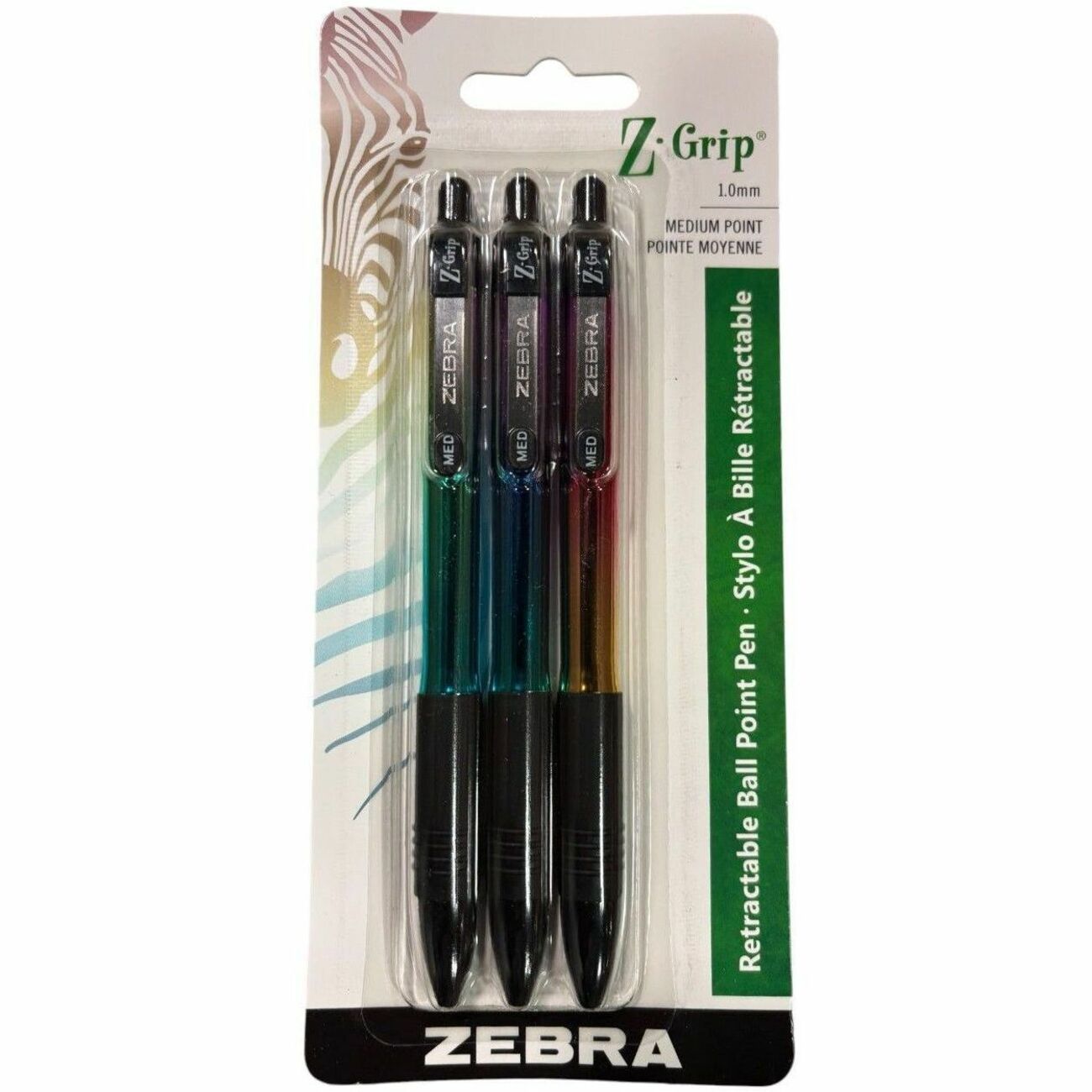 Zebra Z-Grip Metallic Ballpoint Pens