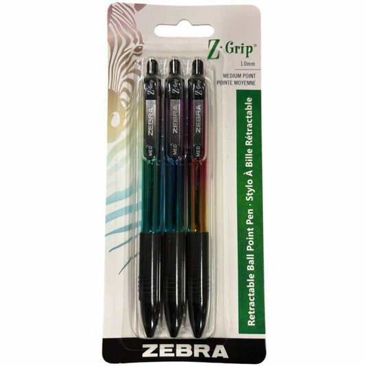 Zebra Z-Grip Metallic Ballpoint Pens