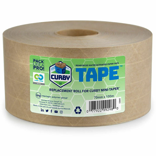 ipg Curby Water-Activated Tape, Replacement Roll for Curby Mini-Taper