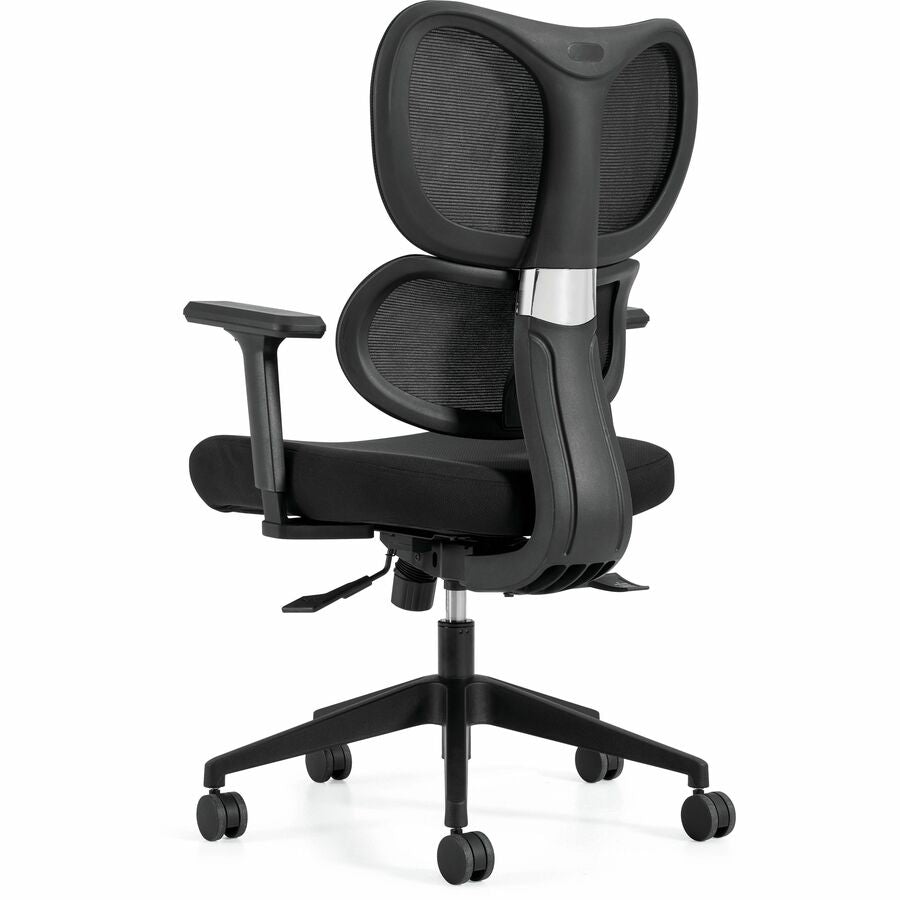 Wave High Back Synchro-Tilter, Mesh Back and Uph Seat, Black/Black - OTG2110