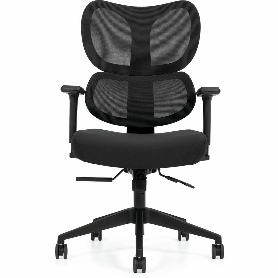 Wave High Back Synchro-Tilter, Mesh Back and Uph Seat, Black/Black - OTG2110