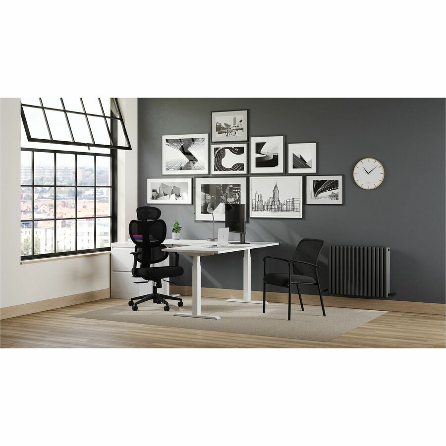Wave High Back Synchro-Tilter, Mesh Back and Uph Seat, Black/Black - OTG2110