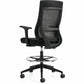Zim High Back Height Adjustable Stool, Mesh Back and Uph Seat, Black/Black - OTG11353B