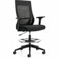 Zim High Back Height Adjustable Stool, Mesh Back and Uph Seat, Black/Black