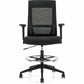 Zim High Back Height Adjustable Stool, Mesh Back and Uph Seat, Black/Black - OTG11353B